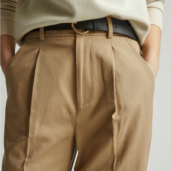 Everlane Draper Tapered Pant Way High Trouser Buttersmooth Tan Khaki Size 2 - Picture 4 of 10